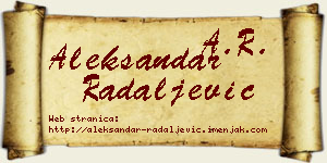Aleksandar Radaljević vizit kartica